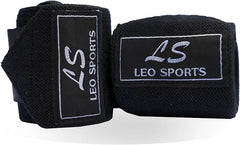 Leo Sports Unisex Weightlifting Cotton Wrist Wraps With Thumb Loop - Gym Powerlifting, Bodybuilding Wrist Support Braces