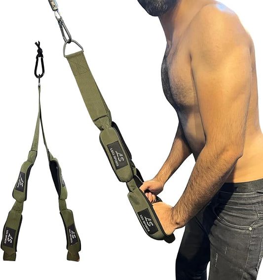 Triceps Rope Gym Cable Machine Attachments with Carabiner Anti-Slip Triceps Strap 2 Loops Neoprene Handles Pulldown Rope for Pushdowns Pulls Crunches Overhead Extensions Biceps Curl