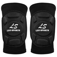 Leo Sports Protective Knee Pads for Men & Women Thick Anti-collision Sponge Lightweight Anti-Slip for Volleyball, Football, Yoga, Tennis, Cycling Workout Climbing Wrestling Knee Support (Black)