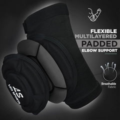 Leo Pro Elbow Pads ,CE Approved, Muay Thai MMA Kickboxing Sparring Elbow Guard, Martial Arts Striking, Volleyball Wrestling Yoga Basketball Adjustable Elbow Protectors Padded Sleeves