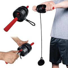 Leo Sports Wrist Roller & Forearm Strengthener -2 in 1 Non-Slip Arm Exerciser with Durable Rope Ideal for Strengthening your arms, wrists, Helps with Elbow Tendonitis and Strength Training (Black-Red)