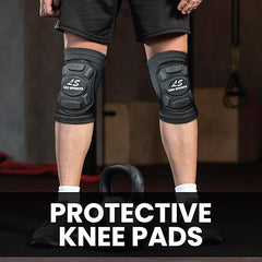 Leo Sports Protective Knee Pads for Men & Women Thick Anti-collision Sponge Lightweight Anti-Slip for Volleyball, Football, Yoga, Tennis, Cycling Workout Climbing Wrestling Knee Support (Black)