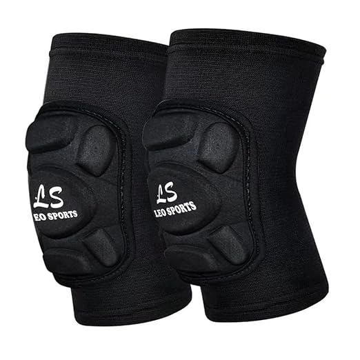 Leo Sports Protective Knee Pads for Men & Women Thick Anti-collision Sponge Lightweight Anti-Slip for Volleyball, Football, Yoga, Tennis, Cycling Workout Climbing Wrestling Knee Support (Black)